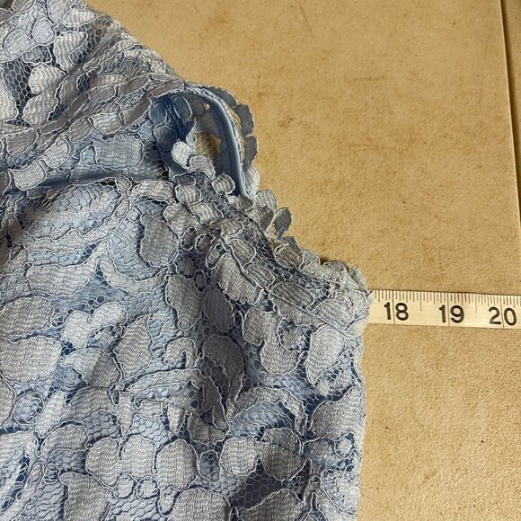 Davids Bridal Ice Blue One Shoulder Lace Dress 12 - Picture 6 of 12